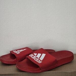 Adidas Men Red Slides Pool Sandals Size 6